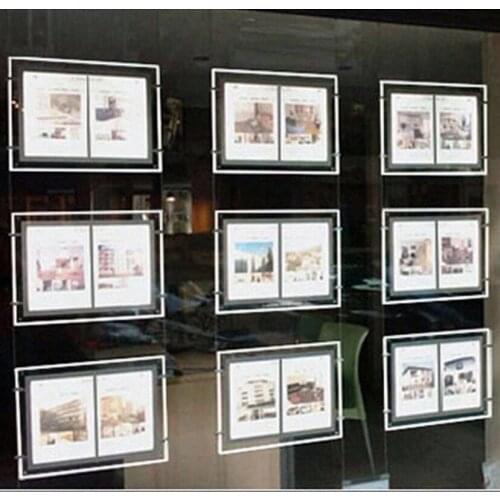 Real estate agent window display LED light pocket hanging light box signs