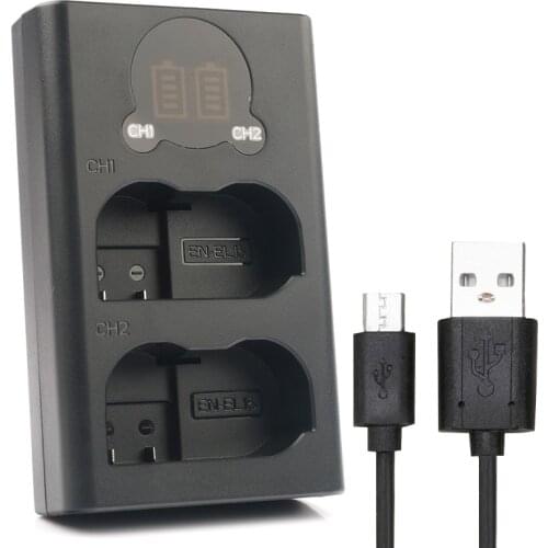 LANFULANG EN-EL15 EN-EL15A Dual LCD USB Battery Charger Compatible with for Nikon 1 V1, D7100, D750, D7000, D7200, D7500, D810