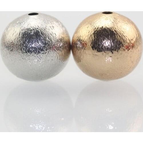 Wholesale 14mm Gold Round Beads Copper Gold DIY Jewelry Accessory Balls African Jewelry Findings 50pcs/lot Free Shipping JF086