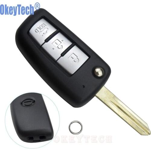 OkeyTech 3 Buttons Car Remote Flip Key Shell Fob Case For Nissan X-Trail Qashqai Geniss Altima Maxima Sentra Versa Free Shipping