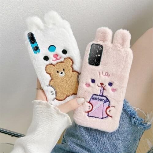 Case for Huawei Nova 2i 3 3i 4 4e 5T 5Z Honor 8 9 10 20 30 Lite 20s 30s 7X 8X 9X 7A Pro 9S Fluffy 3D Dog Lovely Fur Warm Cover