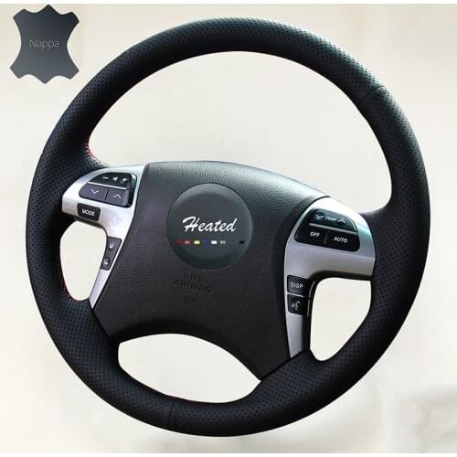 Genuine Nappa Leather Car Steering Wheel Cover for Toyota Highlander 2009-2014 Camry 2007-2011 Braid on steering wheel