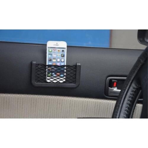 DHL 200 PCS Hot Car Net Bag Car Organizer Nets 15X8cm Automotive Pockets With Adhesive Visor Car Bag Storage for Tools Phone