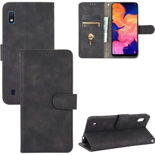 For Samsung Galaxy A10 Case Luxury Flip Skin Texture PU Leather Card Slots Wallet Stand Case For Samsung A10 A 10 Phone Bags