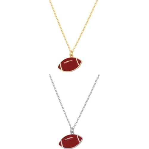 LOOXI Sport Style Enamel Charms Rugby Pendants Personality Necklace Dangle Special Jewelry Charm for Women Men Party Necklace