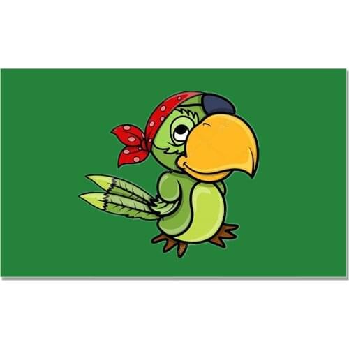 Pirate Parrot Flag, logo Flag 3x5FT banner150X90CM 100D Polyester brass grommets custom flag