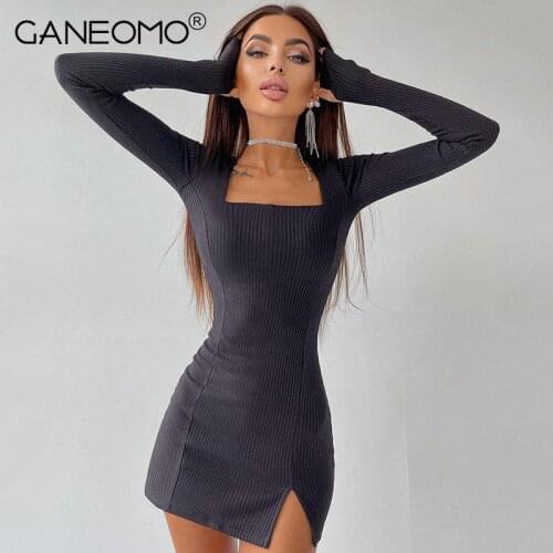 Модные вязаные платья GANEOMO China At AliExpress
