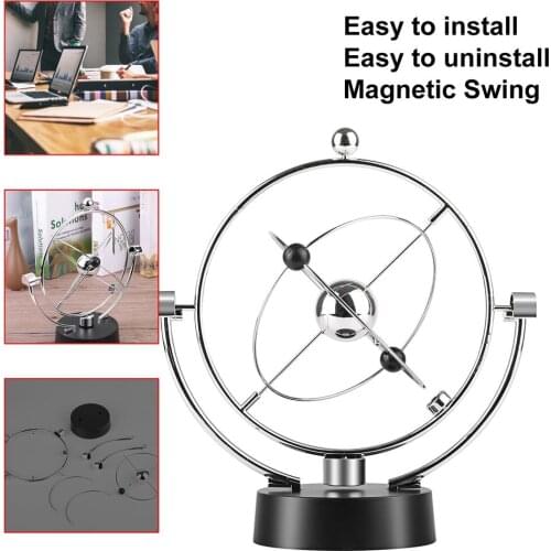 Hot Rotation Perpetual Motion Magnetic Swing Celestial Globe Newton Pendulum Model Kinetic Orbital Revolving Gadget Home Decor
