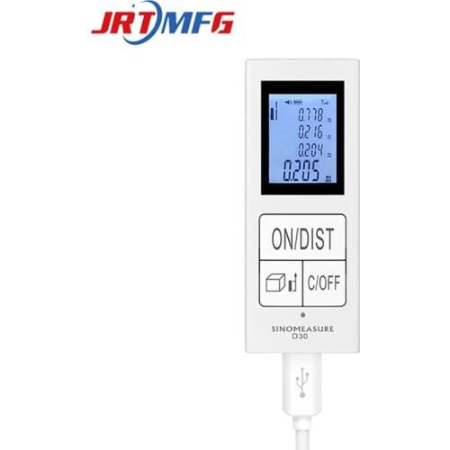 JRTMFG New Mini Digital Laser Rangefinder USB Charging Handheld Laser Distance Meter Rechargeable Ruler Laser Distance Measurer