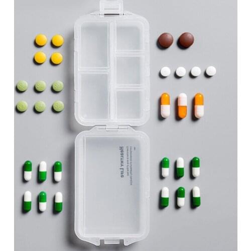 Pills Box Medicine Pill Box 6 Grids Pills Dispenser Practical Pill Organizer Tablet Pillbox Case Container Drug Divider Storage