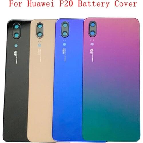 Battery Cover Housing Case Back Glass Rear Door Panel For Huawei P20 Back Glass Cover Camera Frame Lens with Logo