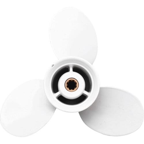 Ship Engine Outboard Propeller 3-Bladed Rotary Paddle 683-45941-00-El 9 1/4 X 12 For Yamaha 9.9-15Hp Aluminum 8 Spline Tooths Di