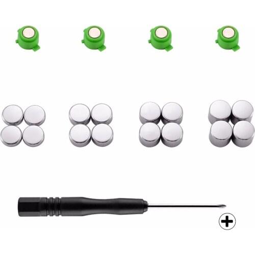 Magnetic Metal Bullet Buttons Adjustable Action Buttons Replacement Parts for PS4 Controller all Models (20 in 1)
