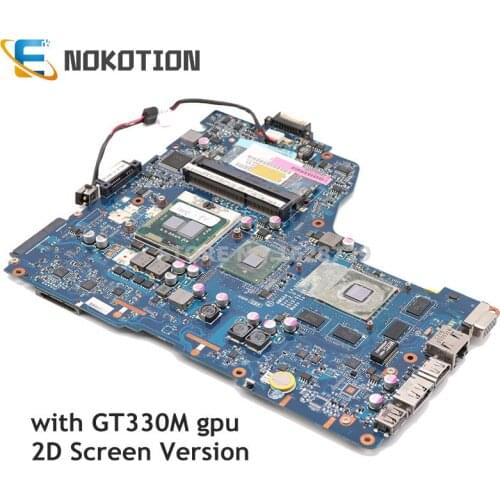 NOKOTION Laptop Motherboard For Toshiba Satellite A660 A665 NWQAA LA-6062P K000104400 Mainboard HM55 DDR3 GT330M Free cpu