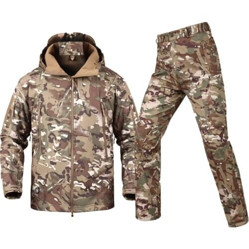 Men TAD Gear Tactical Soft shell Multicam Camouflage Jacket Set Army Windbreaker Waterproof Hunting Clothes Military Jacket Gear