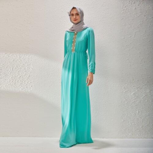 Spring And Autumn New Middle East Large Size Casual Fashion Ethnic Arab Girl Muslim Chiffon Long Skirt Moroccan Djellaba 2021