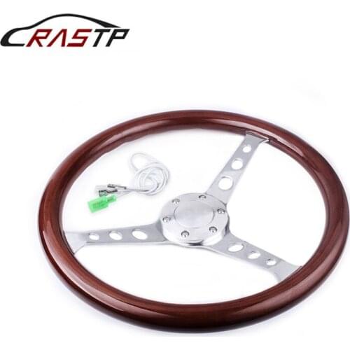 High Quality 380mm 15" Inch Grant Classic Nostalgia Style Real Wood Grain Steering Wheel with Horn Kit For Ford mustang Hot Rod