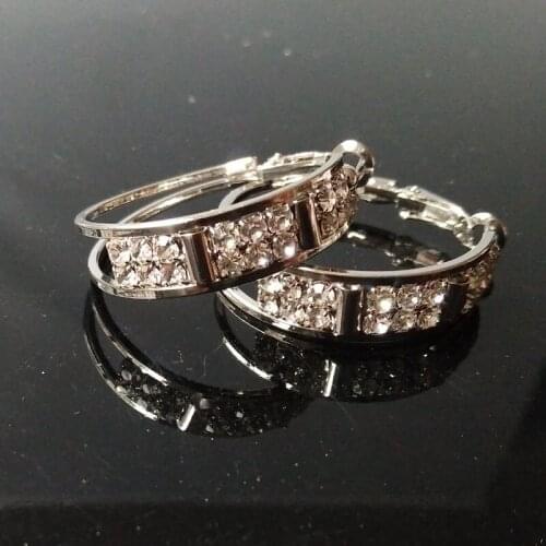 2017 New Arrival New Round Aros Oorbellen Assorted Models Rhinestone Hoop Earrings For Women Delicate Jewelry Accessories