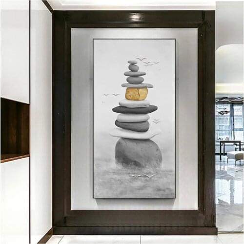 High Definition Modern Abstract Stone Art Minimalist Style Canvas Painting Wall Pictures For Living Room Home Decor