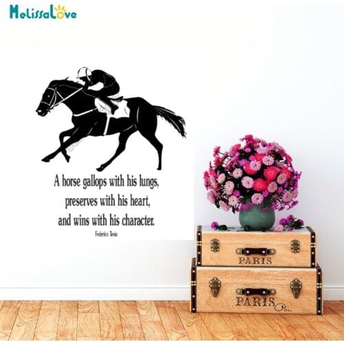 Mustang Style Girl Rider Horse Silhouette Cool Wall Stickers Home Kids Bedroom Sports Series Decoration Vinyl Wall Mural WM-207