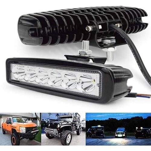 6LED 18W Work Light Bar for Off-road Vehicle DRL Driving Fog Spotlight Spotlight Engineering Auxiliary Light Off-road Headlight