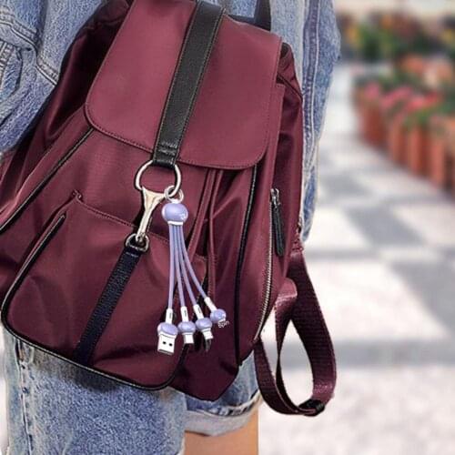 3 in 1 USB Cable Keychain Data keychain charger portable for Type-CMulti Charger Cable for Xiaomi Huawei Fast Charging