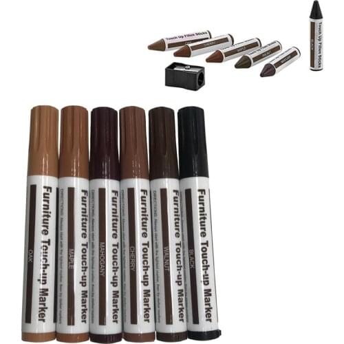 High Quality 13Pcs/lot Wood Grain Color Repair Markers Paper Wrapped Wax Sticks for Furniture Floor Scratch