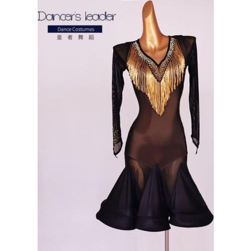 Latin dance dress women children high-end custom beaded tassel dance costumes adult elegant professional stage costumes