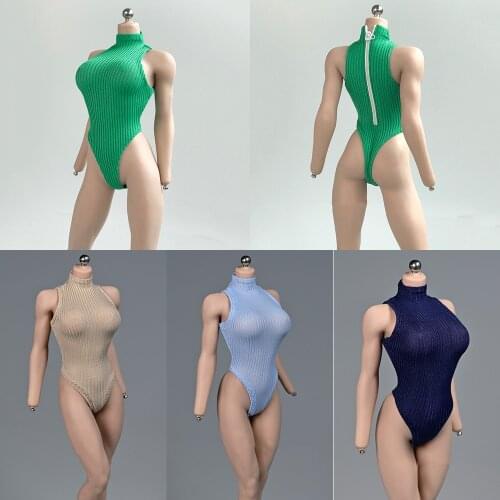 1/6 Scale Sexy Female Figure Clothes Accessory Sleeveless high-fork Gami Bodysuit Model for 12 inches Action Figure Body
