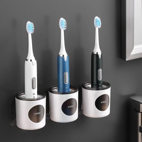 1PC Electric Toothbrush Rack Creative Non-Perforated Dental Tool Holder Bottom Drain Rack Bathroom Organizer