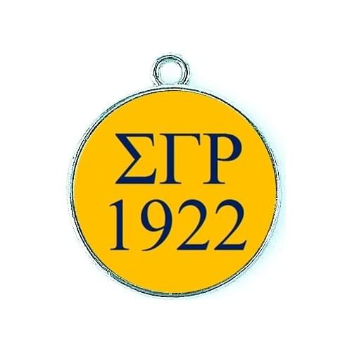18mm round Greek Letter Sigma Gamma Rho Dangle Charm Pendants Sorority Fraternity Charm For DIY Necklaces Earring making