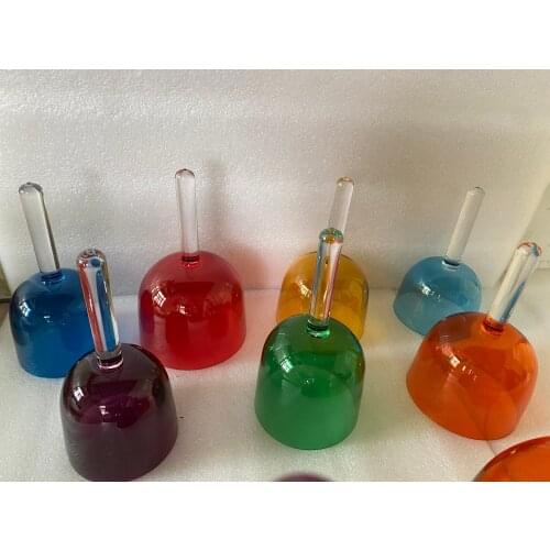 5th octave 7pcs perfect C D E F G A B note 432HZ light color crystal singing handle bowls high frequency tones