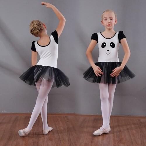 Girls Ballet Dancing Dress Female Dance Costume Girl Panda Performance Costume Short Sleeve Girl Childrens day Costume D0790