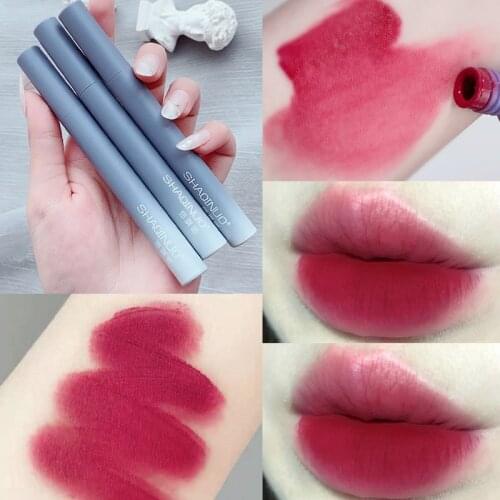 6 Colors Velvet Matte Lip Gloss Long Lasting Moisturizing Makeup Lip Galze Nonstick Cup Liquid Lipsticks Beauty Cosmetics
