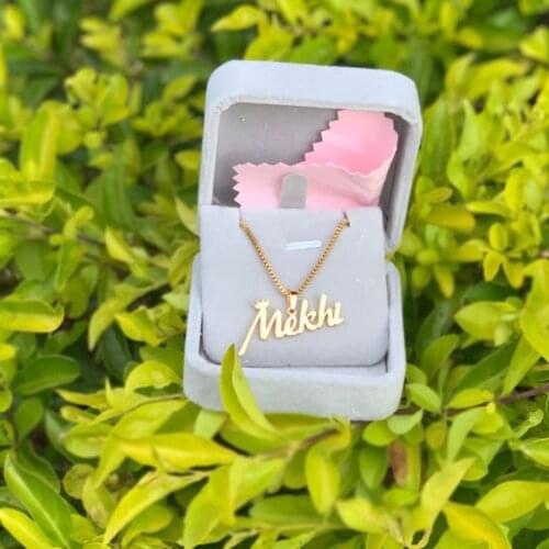 Punk Box Chain Custom Name Pendant Necklace Charm Stainless Steel Handmade Cursive Nameplate Choker Necklace Gift to Best Friend