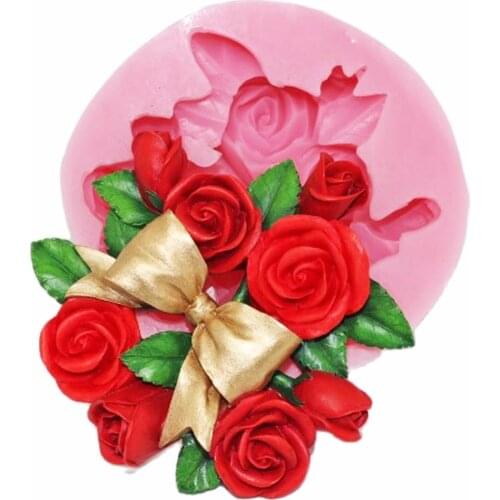 Flower Rose Silicone Mould Gypsum Aroma Soap Candle, Flower Vine, Pastoral Decoration Cake Molds