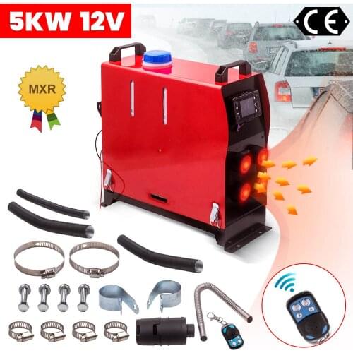 12V Air Diesel Heater 5KW 4Holes All in One +LCD Monitor for RV Trailer Bus Car