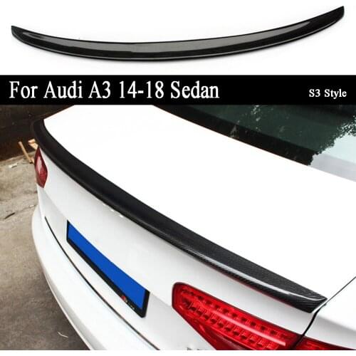 For Audi A3 Sedan 2014 2015 2016 2017 2018 S3 Style Carbon Fiber Rear Trunk Spoiler Wing
