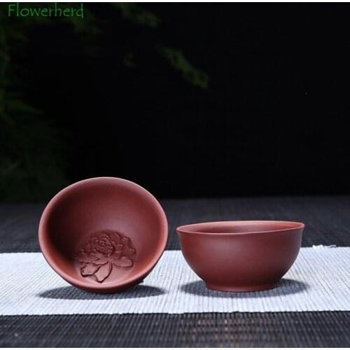 Purple Clay Ceramic Porcelain Kung Fu Tea Cup Teaware Kung Fu Tea Set Chinese Tea Set Tea Cup Set Kungfu Tea Set Tea Set Cup