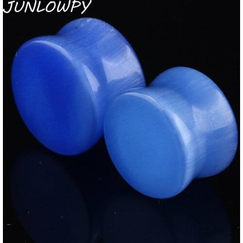 JUNLOWPY Organic Cat Stone Flesh Tunnels Ear Plugs Ear Gauges Expander Stretcher Ear Expander Body Piercing Jewelry 00g Kits