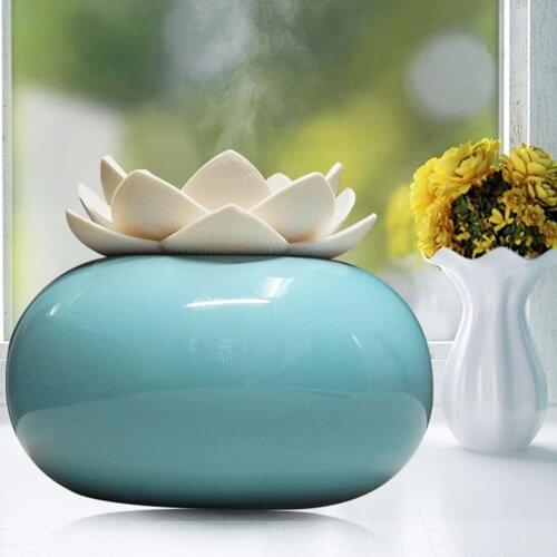 200ML Ceramic Ultrasonic Aroma Humidifier Air Diffuser Simplicity Lotus Shape Purifier Atomizer Essential Oil Diffuser
