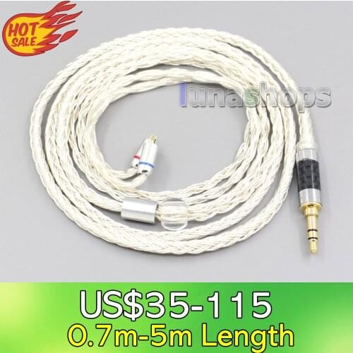 LN007229 16 Core OCC Silver Plated Earphone Cable For 0.78mm Flat Step JH Audio JH16 Pro JH11 Pro 5 6 7 BA Custom
