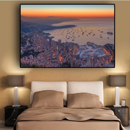 Boat Building Sunset Clouds Sea Canvas Painting Posters and Prints Scandinavian Nordic Modern Wall Art Picture for Living Room