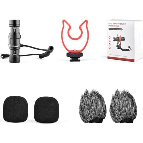 Mobile Phone Microphone Mobile Phone DSLR Live Video Vlog Recording Miniature Radio Bidirectional Microphone