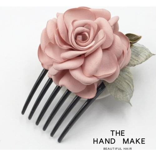 Fashin ins 3D handmade lovely bee pink bow flower hair combs