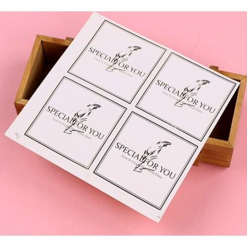 Party DIY Handmade Baking Gift Box seals sticker labels envelope Square Stamping Golden English Decorative Stickers 200pc/lot