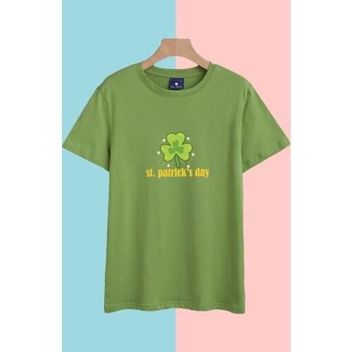 New St. Patricks Day Cotton T Shirt Aesthetic Tee Summer Streetwear Tops Casual Solid Harajuku Korean Blouses Unisex Clothing