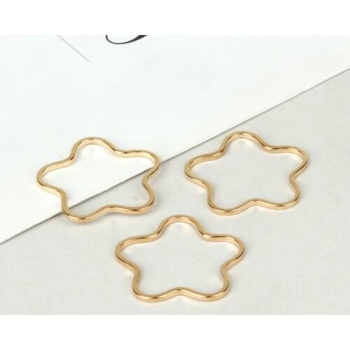 Wholesale 20Pcs/lot Copper Plated KC-Gold Flower Charms Pendants Handmade Jewelry Findings DIY Earring Jewelry Making