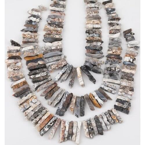 Natural Agates Stone Slice Point Loose Beads Pendant Necklace,Top Drilled Onyx Graduated Beads Jewelry Findings DIY FZ-66AMEJ