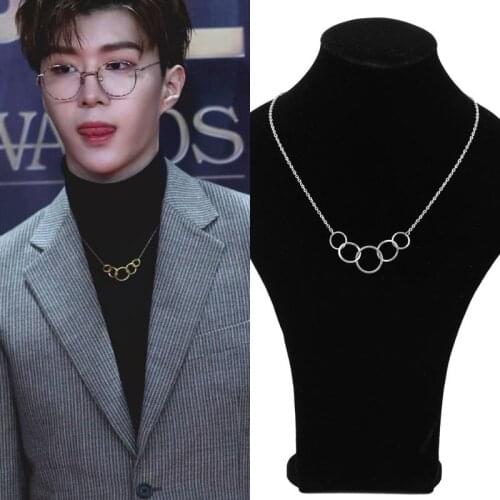 Korean celebrity Five Circle Necklace 50th Birthday Gift for Women Sisters Necklaces Five Best Friend Gift for Bridesmaids kpop